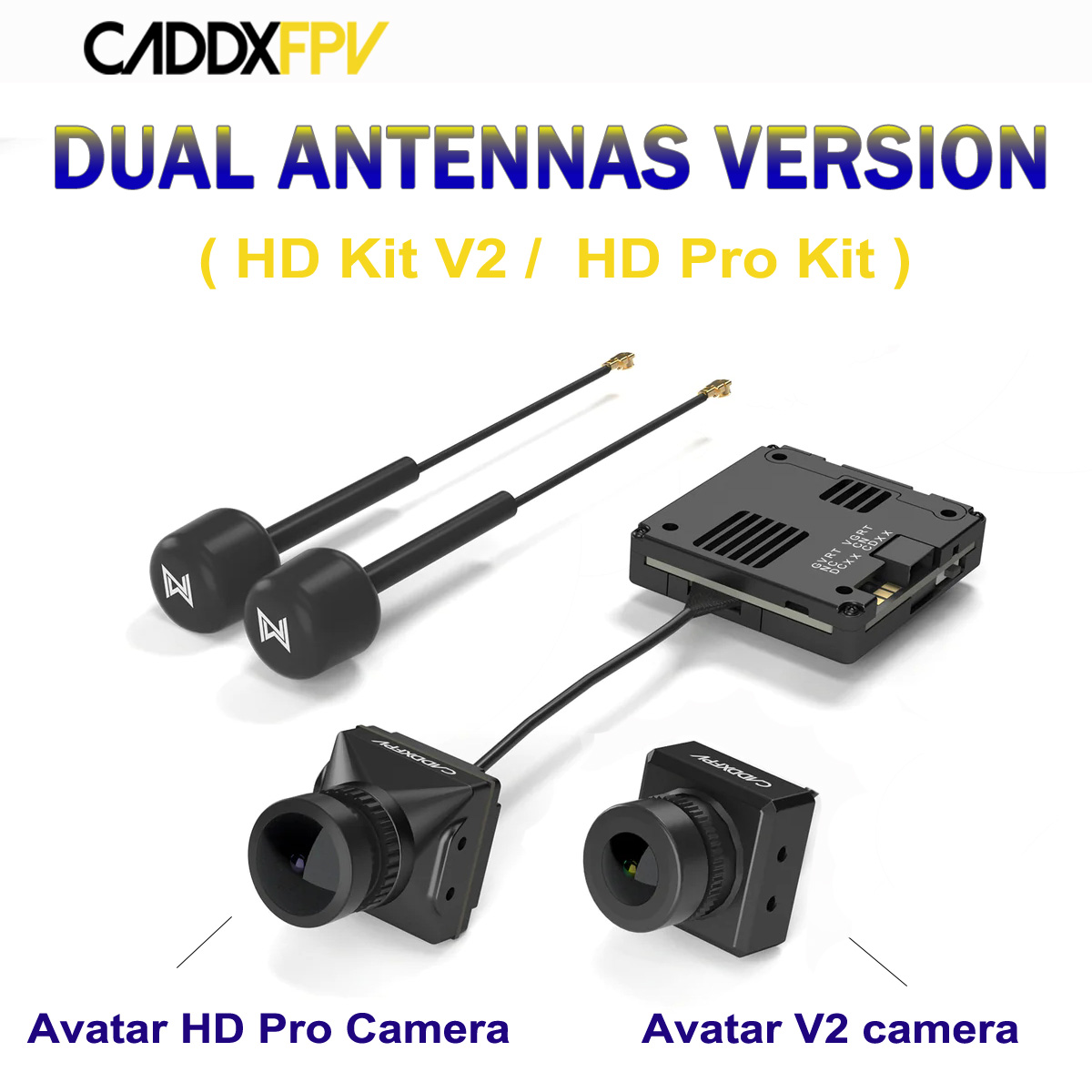 Walksnail Avatar Hd Pro Kit - Caddx Walksnail Avatar รุ่นเสาอากาศคู่ ชุด Avatar
